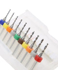 Durable Tungsten Carbide Micro Drill Bits Set For PCBs With Storage Box Precision 1.1 to 2.0mm in colorful holders