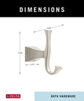 Brilliance Stainless Steel Double Wall Mounted Towel Hooks For Robes And Towels Hand Towel Holder For Bathroom And Kitchen dimensions