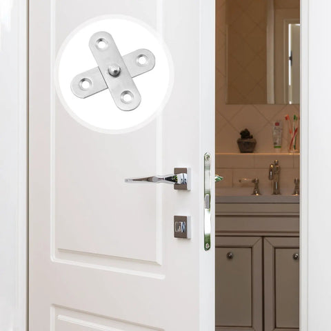 6-Piece Stainless Steel Rotation Door Hinges Set With Free Rotation And No-Hassle Install on interior wooden door