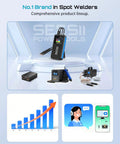 Battery Spot Welder Kit With 11000mAh Battery LCD Screen Upgraded 80 Gear Adjustable Portable Mini Welder display.