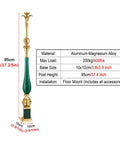Top Shelf Aluminum Baluster Spindles With 270 Degree Tilt Bracket For Adjustable Stair Railing Decks And Patios Heavy Duty Guard Posts Quick Floor Mount 15 Pack 37 Inch Tall with green and gold design