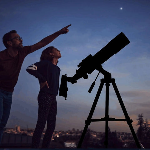 80mm Aperture Refractor Telescope For Adults And Beginners Portable Travel Scope With Backpack Compact Dope Stargazing Kit For Kids Crisp Light Gathering For Night Sky Views on tripod at dusk