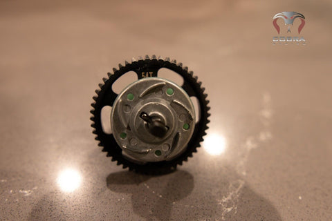 4x4 RC Upgrade Kit: 54T metal spur gear 32P with full clutch assembly displayed on table.