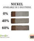 Pro Grade Semi Transparent Silicate Stain Bonds Deep Into Brick Stone Concrete Creating A Breathable Finish That Hella Outlasts Peeling Paint Keeps Your Masonry Looking Fire Interior Or Exterior 5 Gallon, showing 3 dilution samples of nickel.