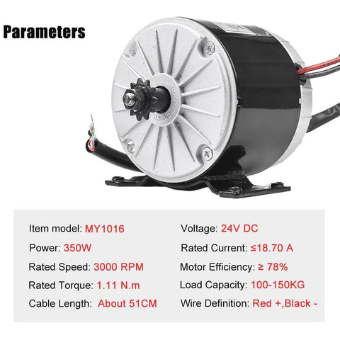 24V Brushed Electric Motor Kit With 3000RPM High Speed DC Motor And 350W Controller For Electric Bikes Scooters Dirt Bikes Crazy Cart Mini Motor Beast Mode Upgrade And Conversion