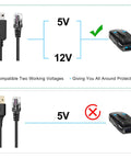 Radar Detector Power Cable USB To RJ11 Plug For Escort Radenso XP Uniden Beltronics Cobr Whistler Replacement Cord showing 5V/12V compatibility
