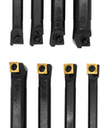 Badass Mini Metal Lathe Boring Bar Set With Versatile Shank Tool Holders And CCMT Carbide Turning Inserts view of tool holders and inserts