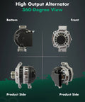 High Output 110 Amp 12V Alternator For Mazda 3 2.3L 2007 2013 And Mazda 6 2.3L 2006 2007 With 6 Groove Pulley And Internal Regulator