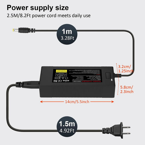 54.6V 2A Multi-Connector Ebike Charger For 48V Lithium Batteries With 7-In-One Interchangeable Plugs That Works With 48V Jetson Gotrax Hiboy And Other E Bikes