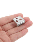 Hand holding heavy duty spring clip with soft rubber design, part of 100 pack S clips for secure sofa spring fixation, furniture repair kit
