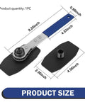 Ratchet Style Brake Caliper Press Tool In Steel with two hooks for cars and trucks, shown with dimensions and separate plate