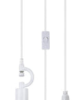 Plug-In Swag Pendant Light Conversion Kit with E26 socket, plug-in switch, and power cord, no ceiling box needed