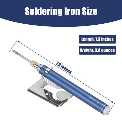 Cordless Soldering Iron With Built In 1100mAh Battery Portable Quick Heat Tool on stand, 7.3 inches long