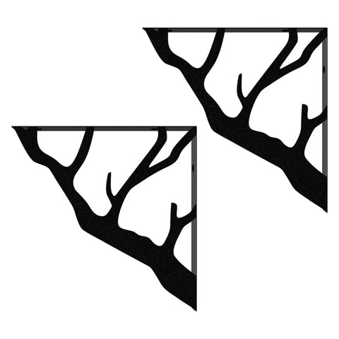 Heavy Duty Wall Shelf Brackets for Cabinets and Bookcases, built to last, rock solid L-shaped shelf supports with branch design
