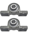 Galvanized Jackshaft Kit For Go Karts And Mini Bikes Three Quarters Inch By Ten Inch Fits 40 41 420 Chains Complete Bolt On Kit Ready To Roll With Pillow Block Bearings And Circlip Slots. Close-up of two pillow block bearings.
