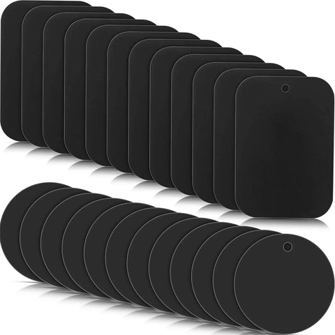 24 Piece Magnetic Phone Metal Plates With Adhesive Mounts For Car Holders And Tablet Mounts, Includes 12 Rectangular 2.6 X 1.6 Inch