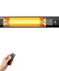 34 Inch 1500W Infrared Patio Heater With Motion Sensor IPX5 Waterproof 9 Heat Levels And 9H Timer Wall Mounted Indoor Outdoor