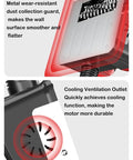 Metal dust collection guard and cooling ventilation outlet of Heavy Duty Electric Wall Planer To Kick Back Dust.