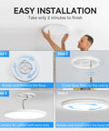 Four-step installation of Six Pack 3200 Lumen LED Flush Mount Ceiling Light 12 Inch Slim Daylight 5000K.
