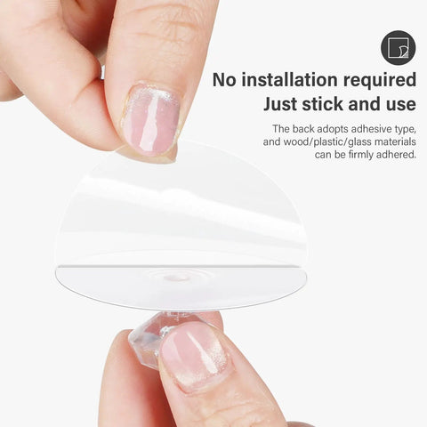 Applying adhesive backing on Clear Crystal Drawer Knobs And Cabinet Pulls 24 Pack Self Adhesive No Drill No Trace For Dresser