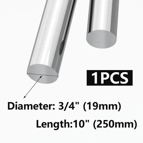Three Quarters Inch Diameter 304 Stainless Steel Round Rod, Ten Inch Length, Solid Bar For DIY Metal Craft And Metalworking