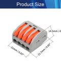 4 Position Spring Wire Connector Kit PCT-214 Screw Quick Terminal Block With Spring Clamp Barrier Block Cable Clamp dimensions image