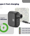 Pocket Sized Mini Bike Pump With 100 PSI, Portable Electric Tire Inflator For Bikes, Rechargeable And Presta Schrader Valve Compatible, Ultra Compact On The Go Air Pump With Type-C Fast Charging