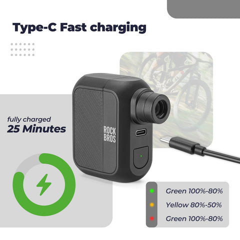 Pocket Sized Mini Bike Pump With 100 PSI, Portable Electric Tire Inflator For Bikes, Rechargeable And Presta Schrader Valve Compatible, Ultra Compact On The Go Air Pump With Type-C Fast Charging