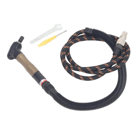 Badass Air Die Grinder Kit Featuring Slick Lightweight Elbow Design includes hose and tools for precision grinding and polishing.