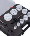 Top Tier 15 Piece Hole Saw Kit With Twist Drills For Wood And Metal High Speed Steel Cutting Tools Hex Wrenches Plus Guide And Storage Box To Make Hard Tasks Easy Peasy Every Single Time, 15-piece HSS hole saw set in storage case