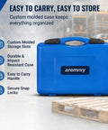 Heavy Duty Dual Wheel Separator Tool For Stuck Hub Removal With One Piece Pusher Ball Bearing Driven Kit in blue case