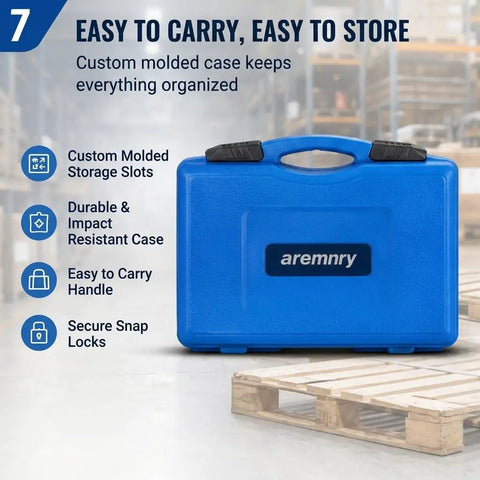 Heavy Duty Dual Wheel Separator Tool For Stuck Hub Removal With One Piece Pusher Ball Bearing Driven Kit in blue case