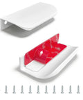 6 Pack Adhesive Edge Pulls for Cabinets and Drawers, Self Adhesive Finger Pulls, Matte White Concealed Seam Handles with screws