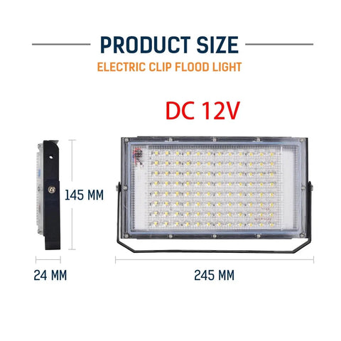 JUDYSSY Dc12V Led Flood Light 50W 100W Outdoor Floodlight Spotlight dimensions 245x145x24MM with metal bracket for various uses