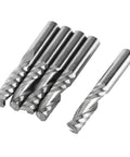 5Pcs 6mm Shank Tungsten Carbide Single Flute End Mills Spiral CNC Milling Bits For Acrylic PVC MDF Pro Grade With Sharp Chip Clearing Design