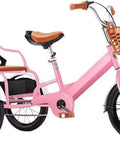 Outdoor Cruiser Tricycle For Travel And Family Fun With Pedals All Terrain Three Wheel Bicycle in pink with back seat and basket.