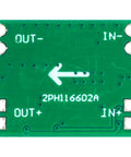 Back view of Six Pack MP1584EN Buck Converter Modules Kit For DIY Electronics showing input and output terminals marked on PCB.