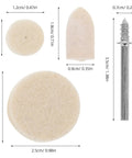 Heavy Duty Wool Felt Polishing Buffing Wheel Kit With Mandrel For Drill And Rotary Tool features various felt polishing heads and mandrel.