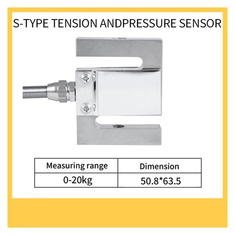 S Type Tension Sensor 0-20kg with dimensions 50.8x63.5, alloy steel, part of Beefy S Shape Tension And Compression Load Cell Sensor.