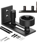 Rugged Barn Door Floor Guide With Fully Adjustable Sliding Track And Wall Mount Stabilizer for slick gliding door hardware and accessories.