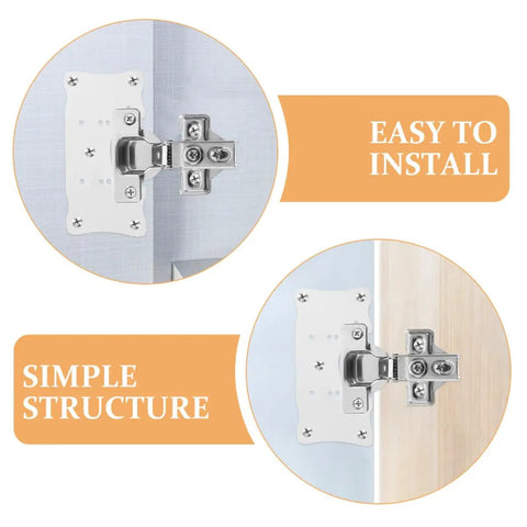 Five Piece Cabinet Door Hinge Repair Plates Durable Quick Install Hardware for Kitchen Cabinets and Home Office Use