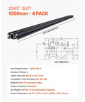 Kickstart Your Next Wild 3D Printing Build With Top Tier T Slot Aluminum Extrusion Profile Linear Rail Kit Including 4 Pieces Of 1000mm 2040 Beam showing four 1000mm aluminum beams.