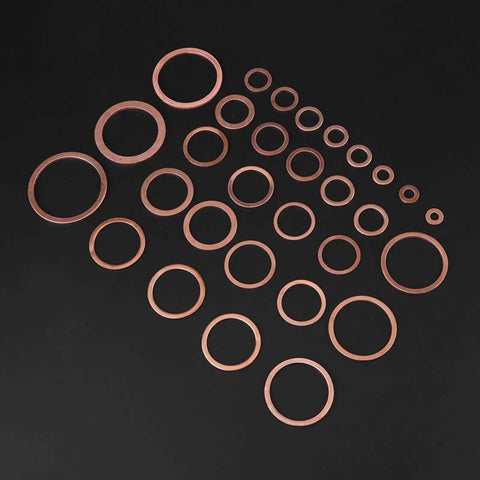 Super Sweet 570pcs Copper Washer Assortment Kit With 30 Metric Sizes Nice For Auto Repair And Home Plumbing Jobs Plastic Organizer Holds Sump Plugs Hydraulic Fittings Oil Seals Easy Find Compartments Keep Gear Tidy On Trucks Or Cars, copper washers