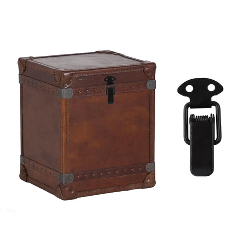 Six Pack Black Spring Lock Clasp Buckle Latch With Screws 1.37 Inch Stainless Steel Small Toggle Latch on brown box