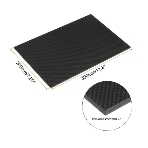 Carbon Fiber Sheet 300x200x5mm 3K Glossy Pultruded Flat Plate Plain Weave For RC Drones Helicopters and Planes close-up view