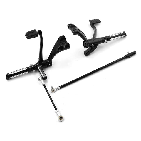 Ride Ready Forward Control Foot Pegs And Lever Linkage Kit For Harley Sportster XL Models 2014 2022, black