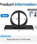 Four Pack 2 Inch Rope Support Holders With Cross Screw Rings Stainless Steel Drop Ring Brackets product information