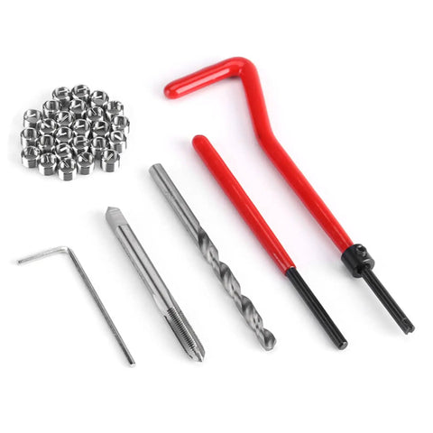 Thread Repair Kit With 30 Piece Insert Tool Set M5 For Restoring Damaged Internal Threads And DIY Field Repairs With Wire Inserts Installation Wrench Drill Bit And Lug Breaker Tool In Durable Stainless Steel, inserts and tools