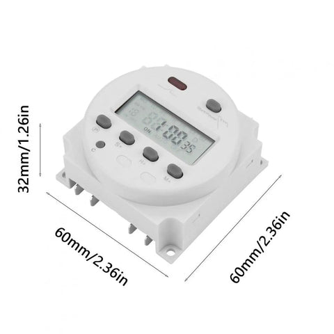Oumefar 16A Digital Timer Switch With Lcd Display Cycle Countdown Control, 60mm size, white enclosure for home automation.