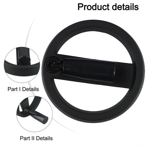 Heavy Duty Foldable Spoke Handwheel Aluminum Alloy With Revolving Handle For Milling Machine Lathe Grinder Black 12mm Bore 125mm OD Industrial Pro Grade Precision Control, detailed view
